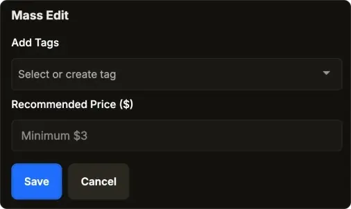 Organized content vault with smart search and tagging on OnlyMonster.